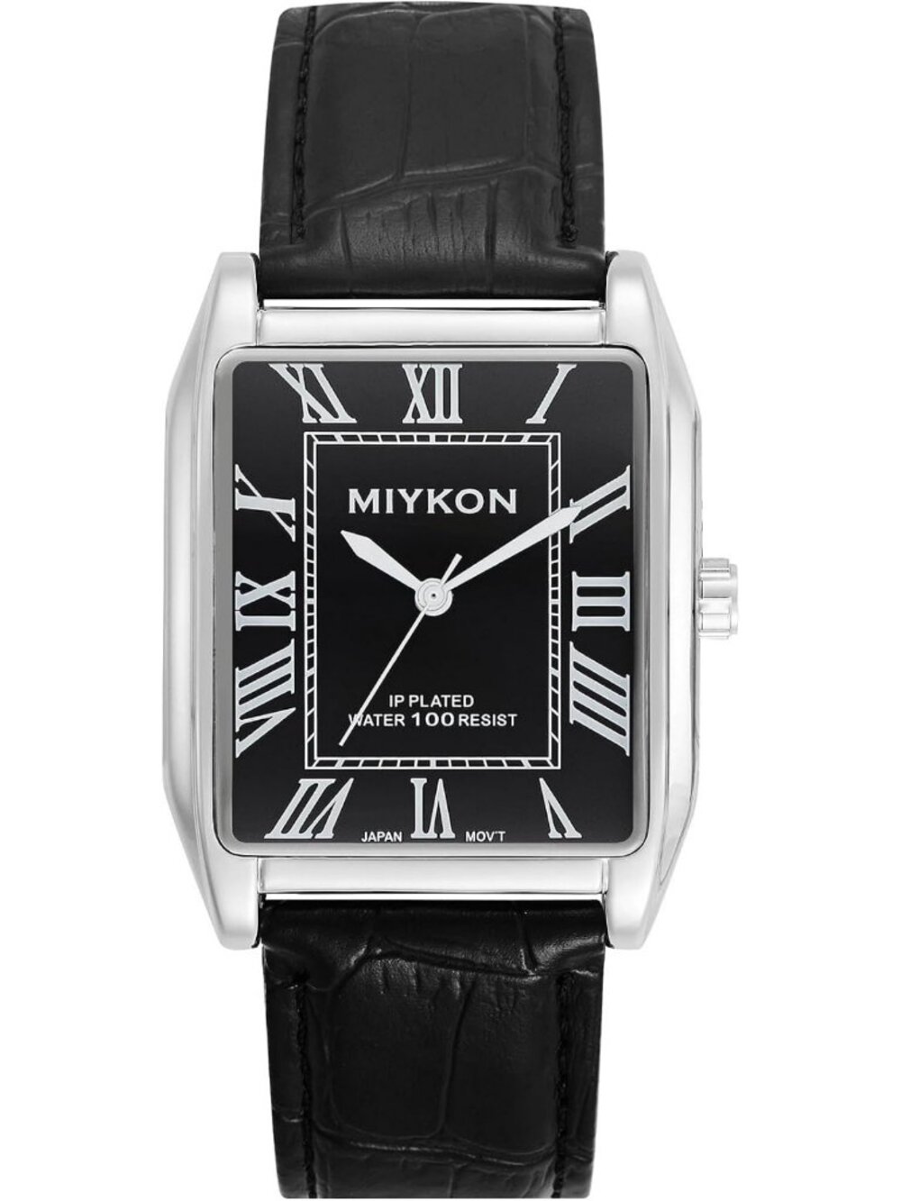 Vintage Men's Tank Dress Watch - Genuine Leather Strap, Water Resistant, Classic